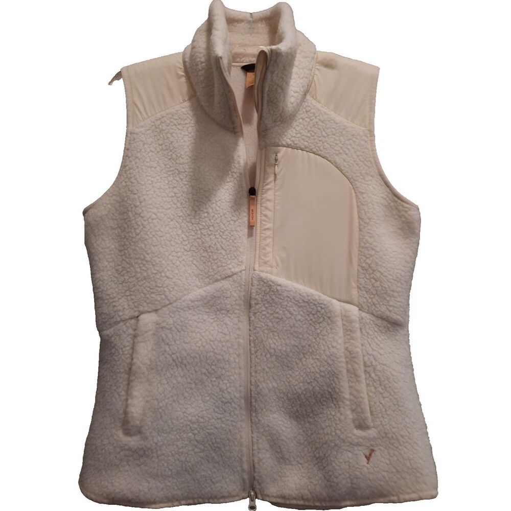 Indyeva Women's XL Polartec Sleeveless Sherling Fleece Vest Ecume Cream Ivory